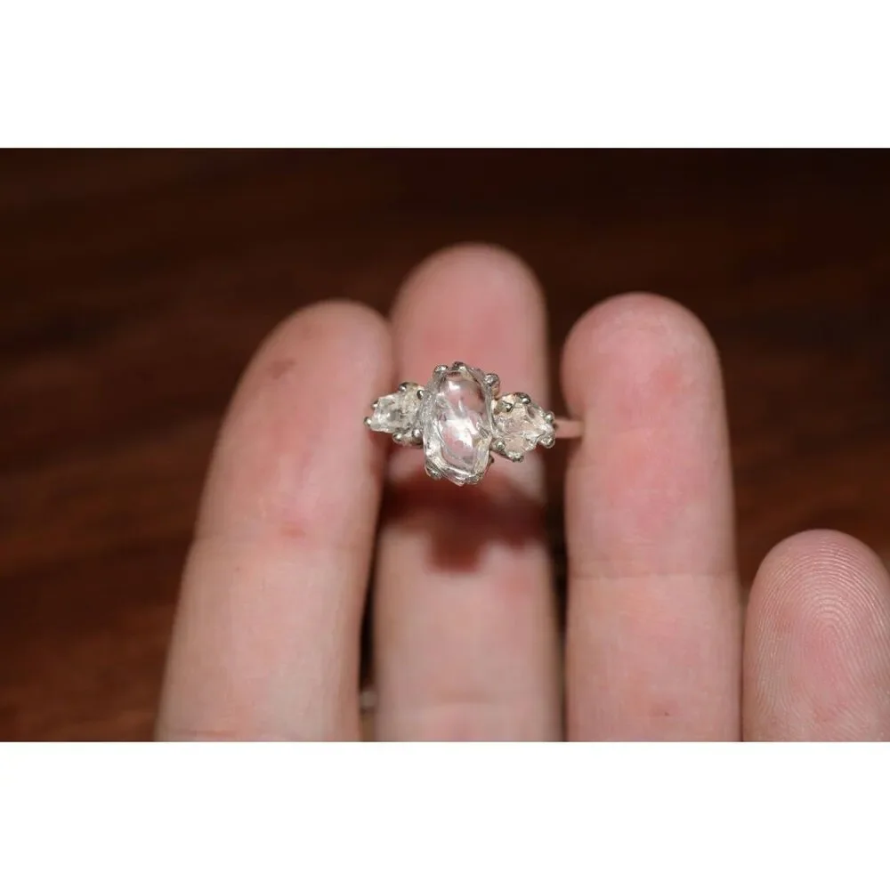 alternative raw diamond engagement rings, raw crystal size 4 5 6 7 8 8 9 10 11
